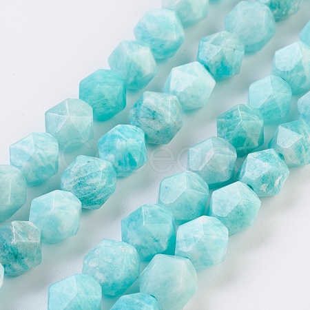 Natural Amazonite Beads Strands, Polygon, Faceted, 8mm, Hole: 1mm ...