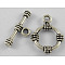 Tibetan Style Alloy Toggle Clasps, Cadmium Free & Nickel Free & Lead Free, Ring, Antique Silver, Ring: 19x15mm, Bar: 20x3mm, Hole: 2mm, 2Pcs/set