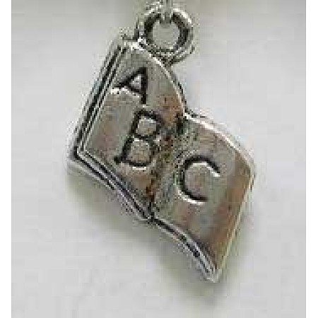 Tibetan Silver Book Carved Letter ABC Charms AC802-1