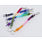 Mixed Tube Keychain, with Iron Findings, Mixed Color, Size: about 22cm long, cord: about 10mm in diameter