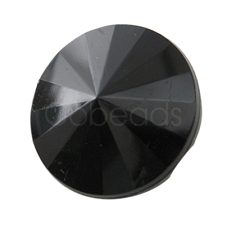 1-Hole Acrylic Rhinestone Faceted Flat Round Sewing Shank Buttons ARG324-25-01-1
