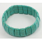 Gemstone Bracelet, Turquoise, about 62mm inner diameter, Bead: about 22mm wide, 10mm long