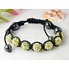 Fashion Nylon Cord Knitted Bracelet with Hematite and Grade A Rhinestone Beads BJEW-Q441-1-1