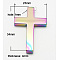 Non-magnetic Synthetic Hematite Pendant, Color-Plated, Cross, Colorful, 23x34x4mm