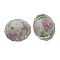 Handmade Gold Sand Lampwork Beads, Inner Flower, Faceted, Rondelle, White, about 10mm in diameter, 8mm thick, hole: 1.5mm