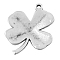 Tibetan Style Alloy Pendants, Cadmium Free & Nickel Free & Lead Free, Clover, Antique Silver, 25x20x1.5mm, Hole: 1.5mm