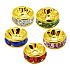 Brass Rhinestone Spacer Beads RB-A014-Z8mm-G-1