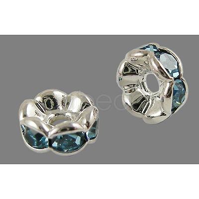 Brass Rhinestone Spacer Beads RB-A014-L6mm-03S-1