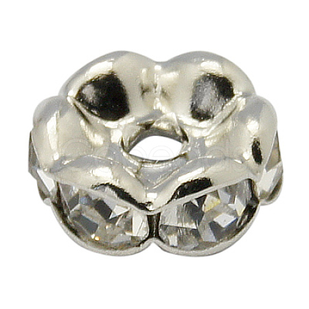 Brass Rhinestone Spacer Beads RB-A014-L5mm-01P-1