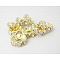 Iron Rhinestone Spacer Beads, Grade B, Waves Edge, Rondelle, Golden Color, Clear, Size: about 6mm in diameter, 3mm thick, hole: 1.5mm