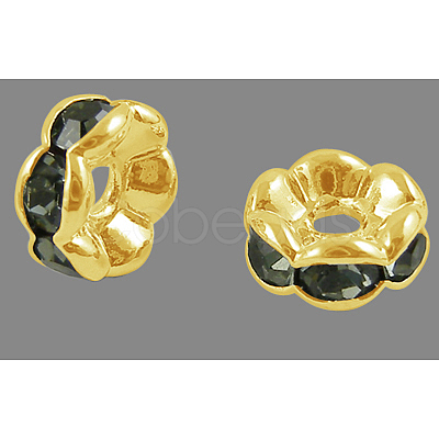 Brass Rhinestone Spacer Beads RSB028NF-03G-1