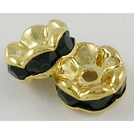 Brass Rhinestone Spacer Beads RSB028NF-04G-1