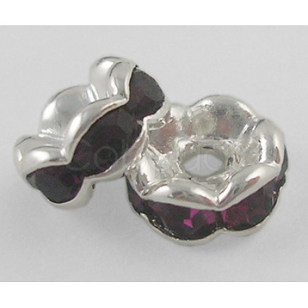 Brass Rhinestone Spacer Beads RSB030NF-17-1