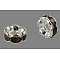 Grade A Brass Rhinestone Spacer Beads, Basketball Wives Spacer Beads for Jewelry Making, Rondelle, Nickel Free, Silver, Purple, 12x4mm, Hole: 2.5mm