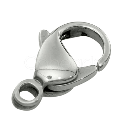 Tarnish Resistant 316 Surgical Stainless Steel Lobster Claw Clasps STAS-316-FL15A-1