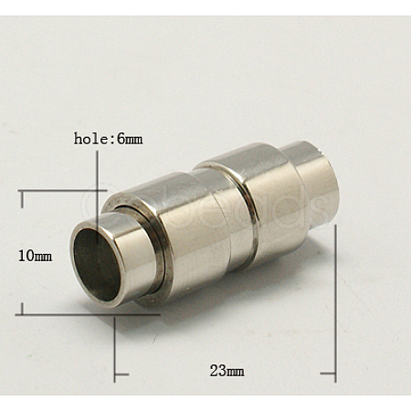304 Stainless Steel Magnetic Clasps with Glue-in Ends STAS-H048-2-1