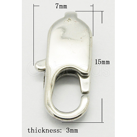 304 Stainless Steel Lobster Claw Clasps STAS-Q046-3-1