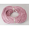 Cowhide Leather Cord, Leather Jewelry Cord, Jewelry DIY Making Material, Round, Dyed, Pink, 1mm