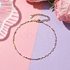 304 Stainless Steel Enamel Link Chains Anklets AJEW-AN00588-02-2