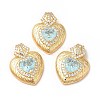 Rack Plating Brass & Rhinestone Pendants KK-H438-07G-02-1