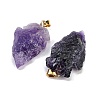 Raw Rough Natural Amethyst Pendants G-G162-01G-02-2