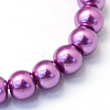 Baking Painted Pearlized Glass Pearl Round Bead Strands HY-Q003-12mm-16-2