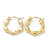 Ion Plating(IP) 304 Stainless Steel Hexagon Hoop Earrings with Enamel for Women EJEW-G293-17E-G-2