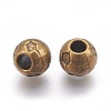 Tibetan Style Alloy Large Hole Football Soccer European Beads X-TIBEB-5393-AB-FF-2