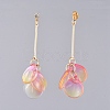Glass Cluster Beads Dangle Ear Studs EJEW-JE03915-01-3