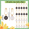 20Pcs 20 Style Number 0~9 Alloy Enamel Pendant Stitch Markers HJEW-NB00003-2