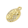 Brass Micro Pave Clear Cubic Zirconia Pendants KK-E111-29G-2