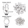 DICOSMETIC 20Pcs 316 Surgical Stainless Steel Lobster Claw Clasps STAS-DC0002-30-3