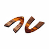 Transparent Resin & Walnut Wood Pendants RESI-N025-029-C02-3