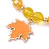 5Pcs 5 Styls Autumn Acrylic & Polymer Clay & Plastic Round Beaded Stretch Bracelet Sets BJEW-JB10972-4