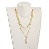 Pendant Necklaces & Cuban Link Chain Necklaces Sets NJEW-JN03031-4