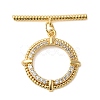 Brass Micro Pave Clear Cubic Zirconia Toggle Clasps KK-N254-79G-1