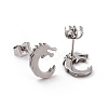 304 Stainless Steel Tiny Dragon Stud Earrings for Men Women EJEW-G318-07P-2