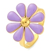 304 Stainless Steel Enamel Stud Rings for Women RJEW-U023-01G-02-2