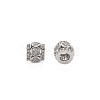 Brass Micro Pave Clear Cubic Zirconia European Beads KK-N242-008P-2