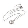 Rotatable Spinner Brass Micro Pave Clear Cubic Zirconia Pendant Necklaces NJEW-K269-06P-2