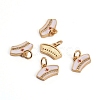 Brass Micro Pave Clear Cubic Zirconia Charms ZIRC-L091-033G-1