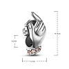 TINYSAND Rhodium Plated 925 Sterling Silver Hold the Hands European Beads TS-C-130-2