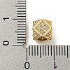 Brass Micro Pave Black/Clear Cubic Zirconia Beads KK-G493-38G-01-3