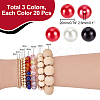   60Pcs 3 Colors Custom Resin Imitation Pearl Beads RESI-PH0001-91-2