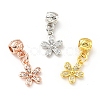 Rack Plating Brass Micro Pave Clear Cubic Zirconia Pendants KK-E034-20-1