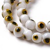 Handmade Evil Eye Lampwork Round Bead Strands LAMP-L055-4mm-20-4