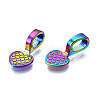 Rainbow Color Alloy Glue-on Flat Pad Bails for Pendant Making PALLOY-N163-098-NR-4