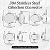 CREATCABIN 80Pcs 4 Styles 304 Stainless Steel Cabochon Connector Settings STAS-CN0001-55-2
