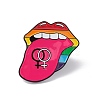 Rainbow Color Pride Flag Lip with Female Symbol Enamel Pin JEWB-G019-07EB-1
