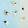 6Pcs 6 Style Eco-friendly Brass Enamel Pendants KK-SZ0005-60-3